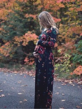 Floral Long Sleeve maternity Dress